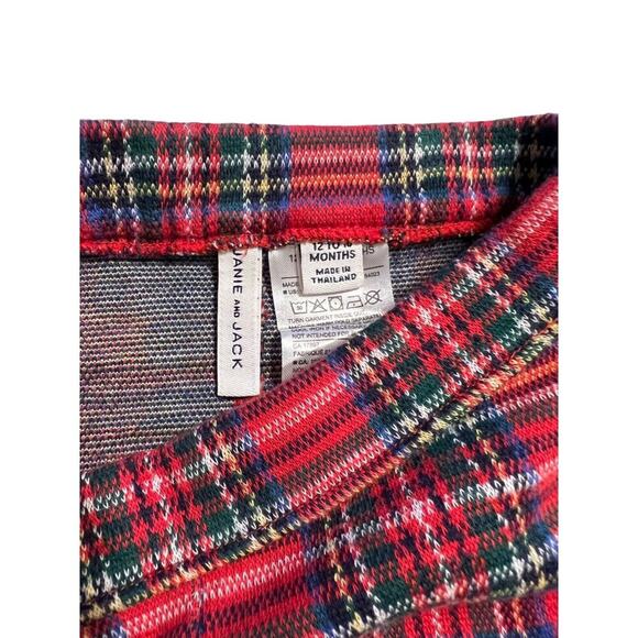 Janie and Jack Red Plaid Legging Pants Infant Girls Size 12-18 months Button Ank - Picture 4 of 6
